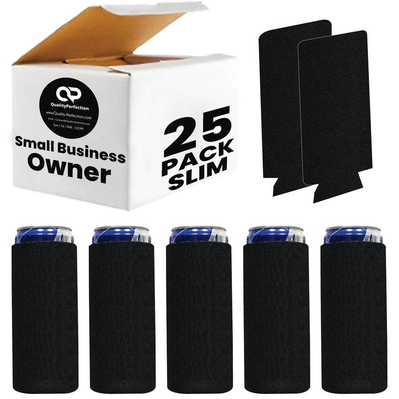 Slim Foam Can Cooler Sleeves 12 oz Skinny Soft Sleeves - 25 Pack