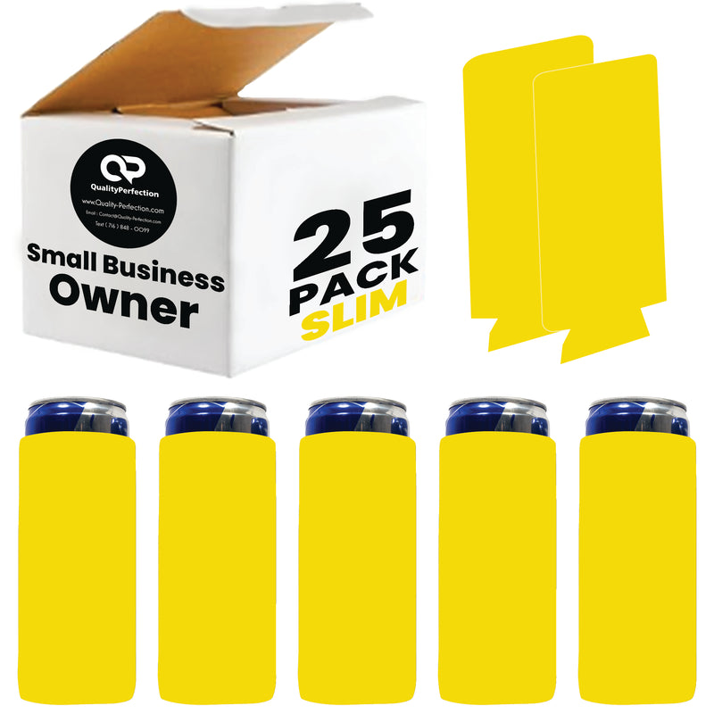 Slim Foam Can Cooler Sleeves 12 oz Skinny Soft Sleeves - 25 Pack
