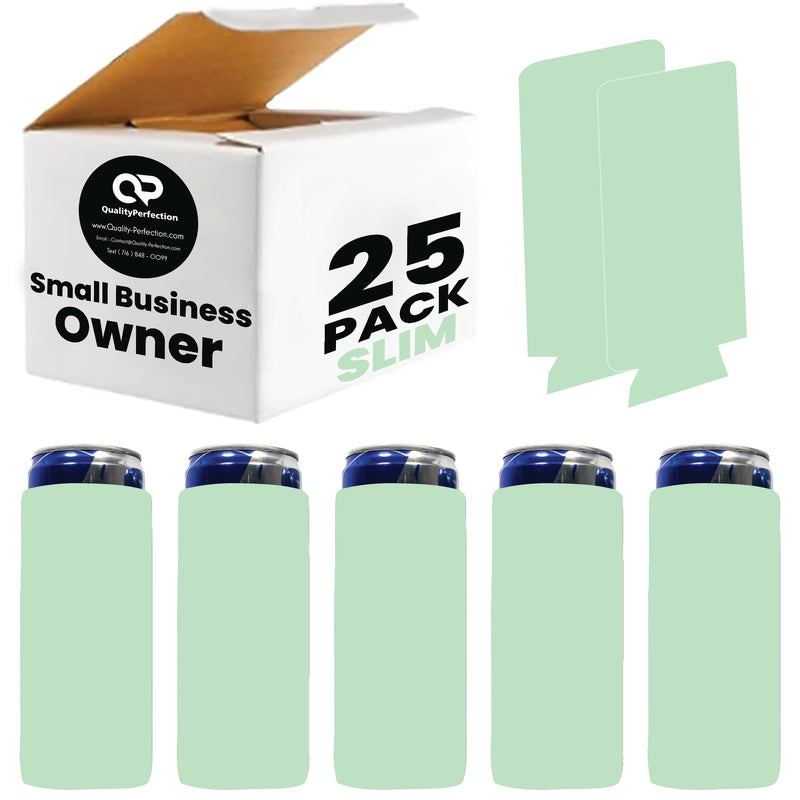 Slim Foam Can Cooler Sleeves 12 oz Skinny Soft Sleeves - 25 Pack