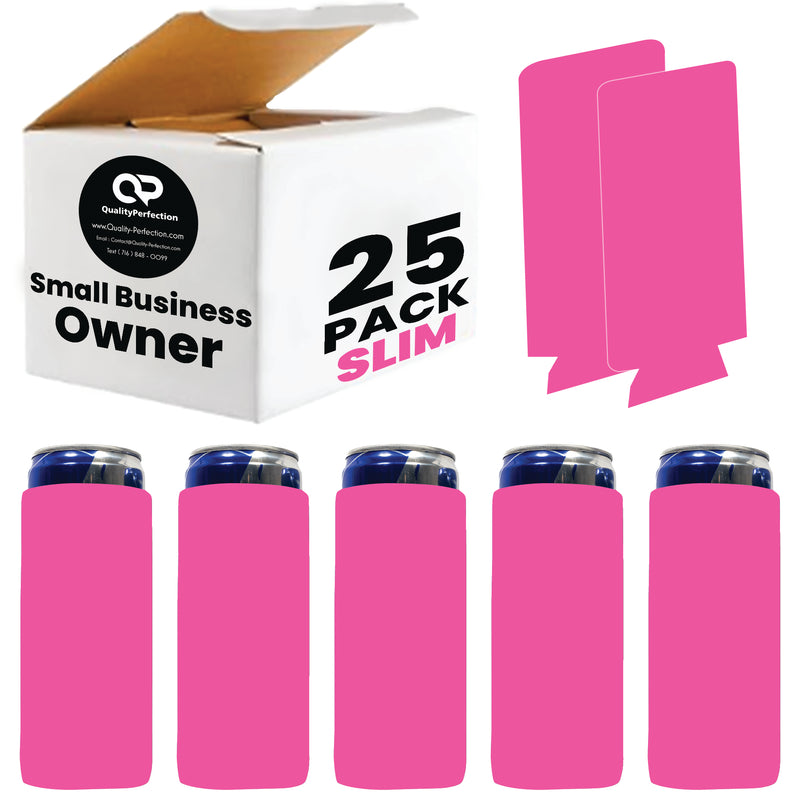 Slim Foam Can Cooler Sleeves 12 oz Skinny Soft Sleeves - 25 Pack