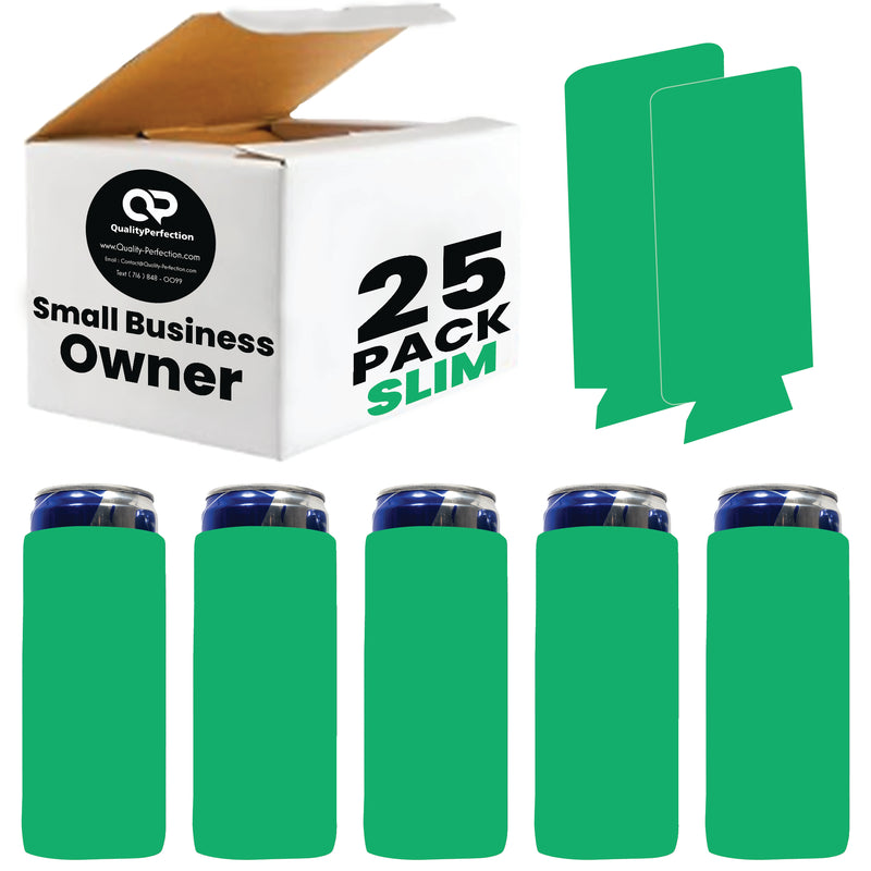 Slim Foam Can Cooler Sleeves 12 oz Skinny Soft Sleeves - 25 Pack