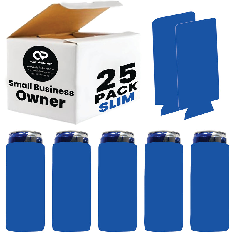 Slim Foam Can Cooler Sleeves 12 oz Skinny Soft Sleeves - 25 Pack