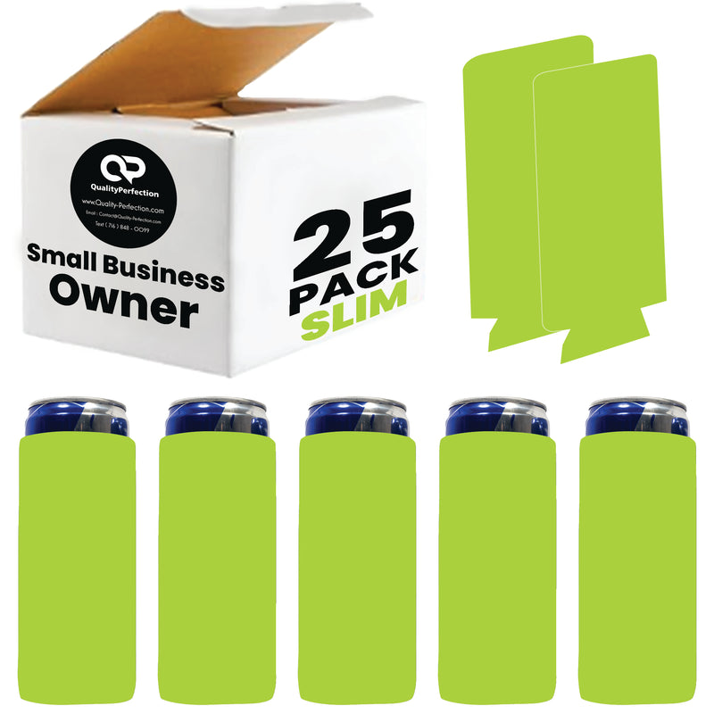 Slim Foam Can Cooler Sleeves 12 oz Skinny Soft Sleeves - 25 Pack