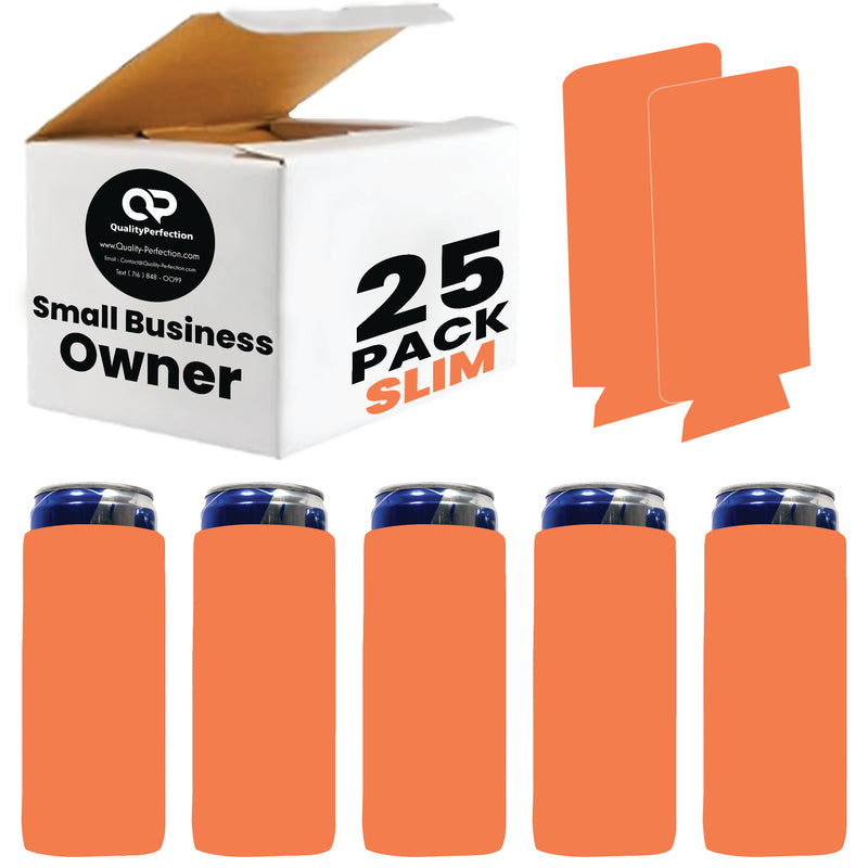 Slim Foam Can Cooler Sleeves 12 oz Skinny Soft Sleeves - 25 Pack