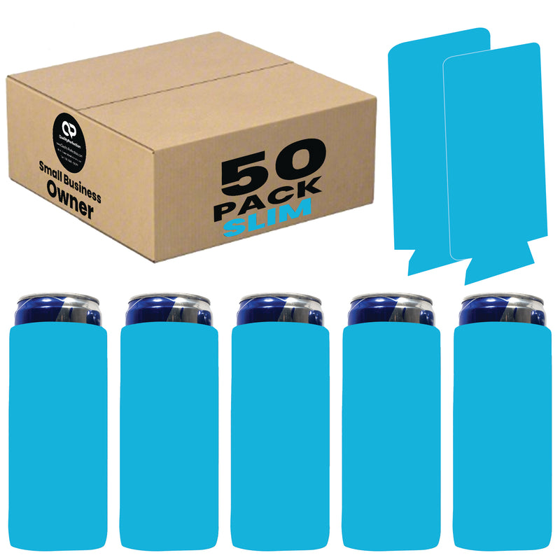 Slim Foam Can Koozie Sleeves 12 oz Blank Skinny Soft Sleeves - 50 Units