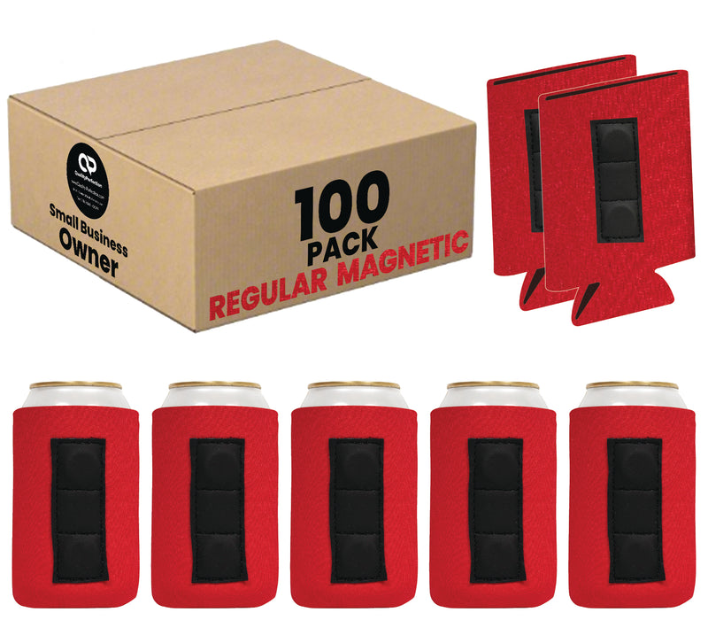 Magnetic Can Sleeve 12 oz Regular Blank Neoprene 4mm Thick - 100 Units Bulk - 3 magnets
