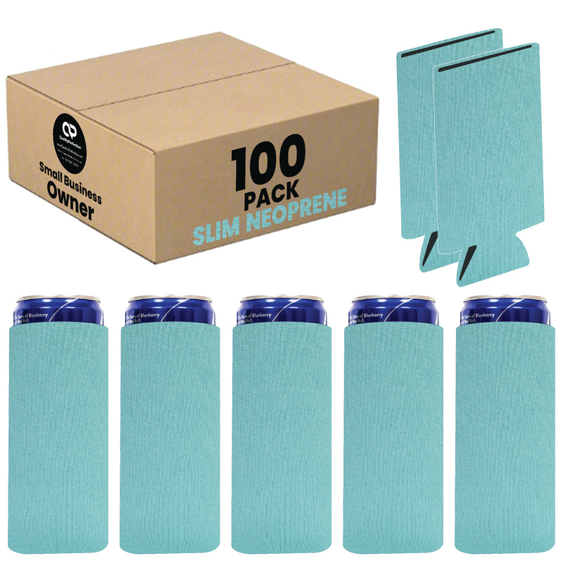 Slim Blank Can Coolers, Skinny Coolie 4mm Neoprene - 100 Units