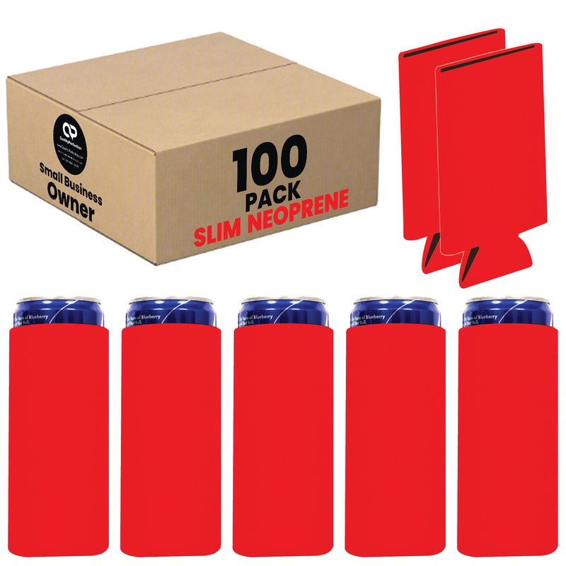 Slim Blank Can Coolers, Skinny Coolie 4mm Neoprene - 100 Units