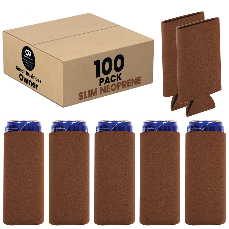 Slim Blank Can Coolers, Skinny Coolie 4mm Neoprene - 100 Units