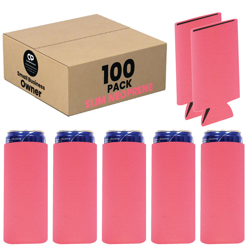 Slim Blank Can Coolers, Skinny Coolie 4mm Neoprene - 100 Units