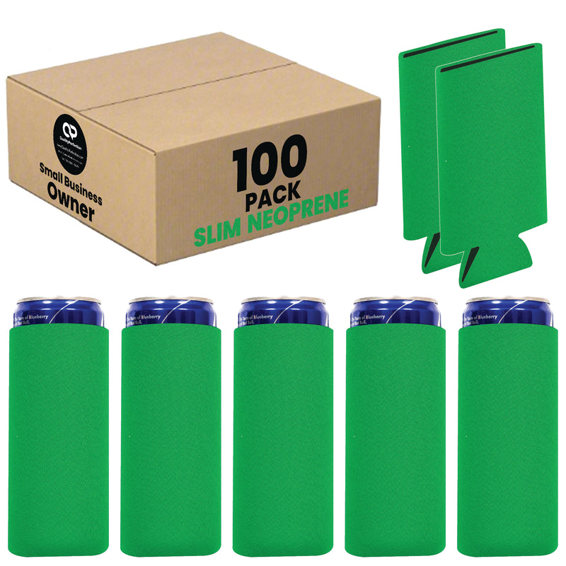 Slim Blank Can Coolers, Skinny Coolie 4mm Neoprene - 100 Units