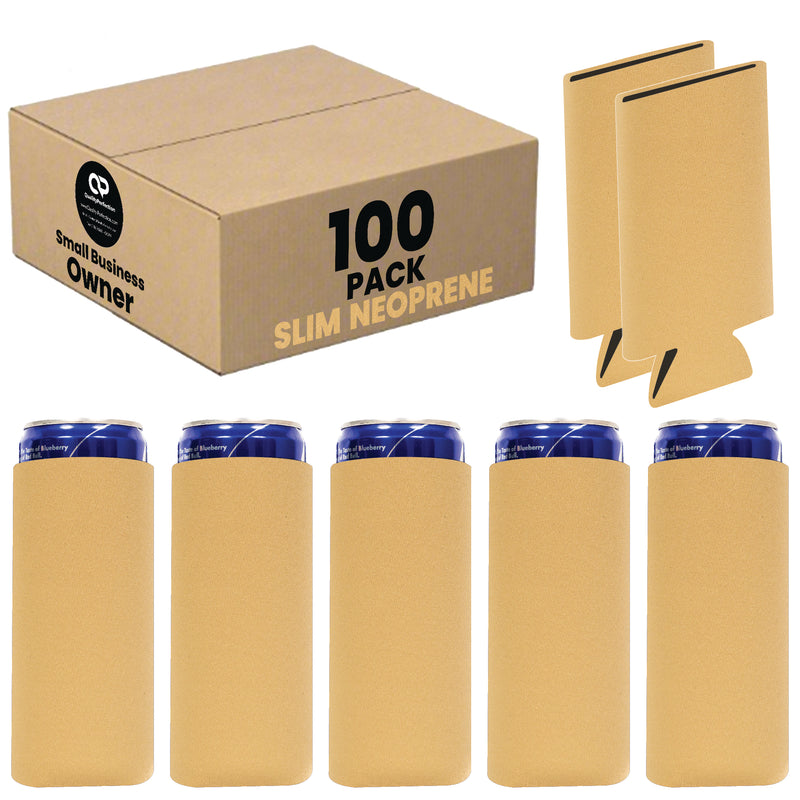Slim Blank Can Coolers, Skinny Coolie 4mm Neoprene - 100 Units