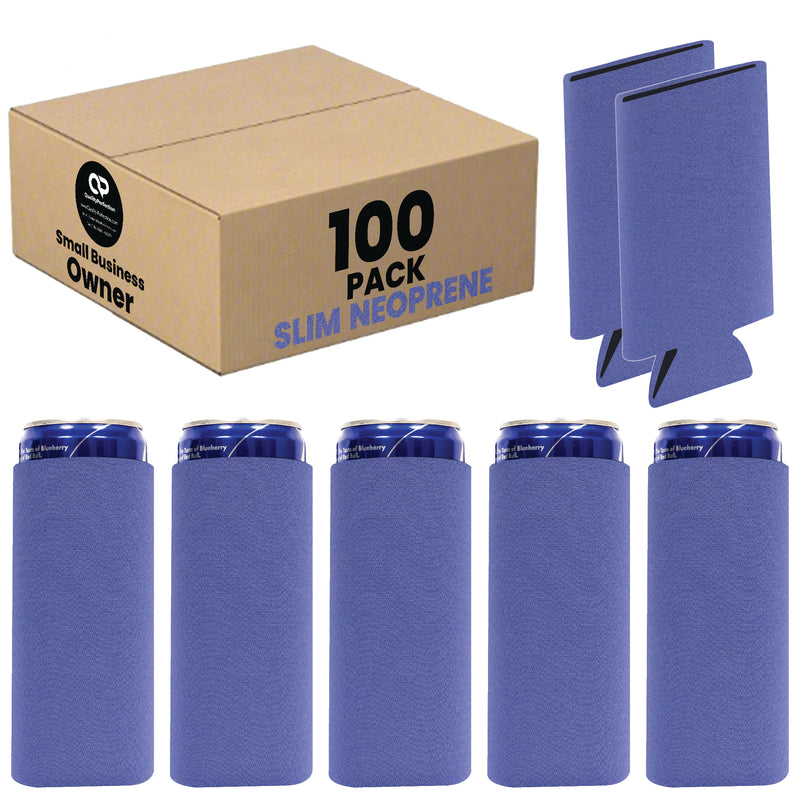 Slim Blank Can Coolers, Skinny Coolie 4mm Neoprene - 100 Units