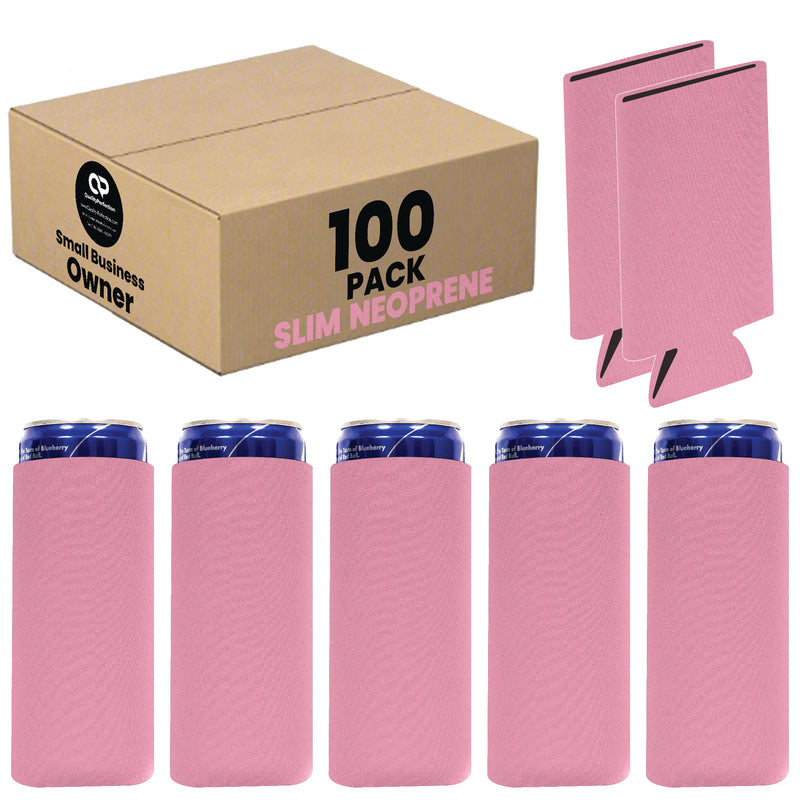 Slim Blank Can Coolers, Skinny Coolie 4mm Neoprene - 100 Units