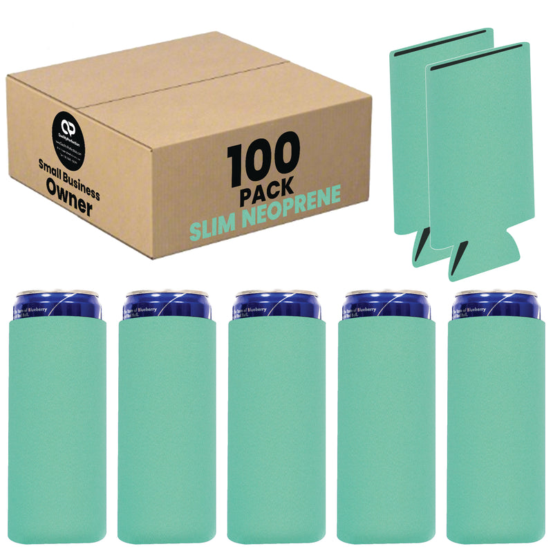 Slim Blank Can Coolers, Skinny Coolie 4mm Neoprene - 100 Units