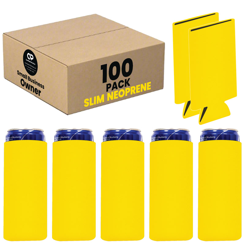 Slim Blank Can Coolers, Skinny Coolie 4mm Neoprene - 100 Units