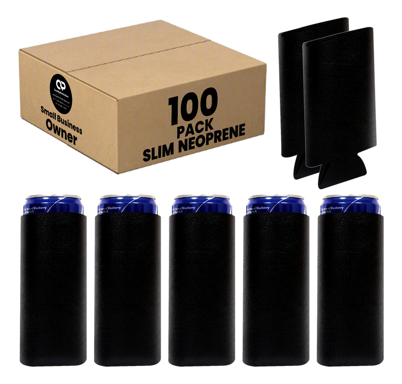 Magnetic Slim Can Cooler 12 oz, Blank 3 Magnets 4mm Neoprene - 100 Unit