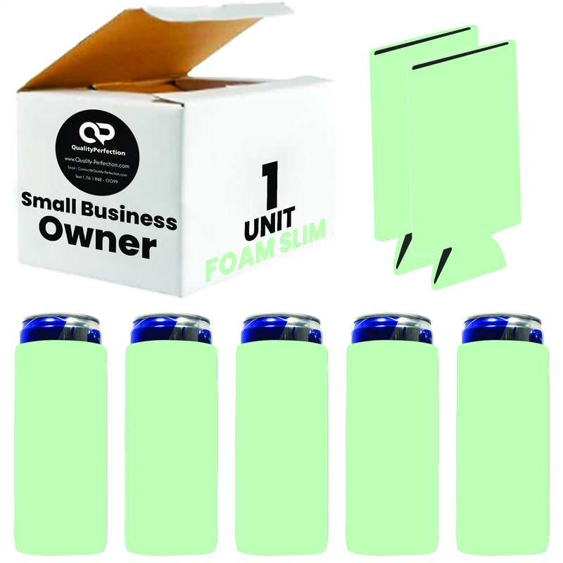 Slim Blank Foam Can Cooler 12 oz 4mm Soft Sleeves - 1, 6, 12