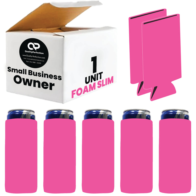 Slim Blank Foam Can Cooler 12 oz 4mm Soft Sleeves - 1, 6, 12