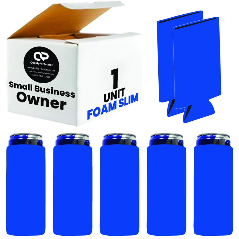 Slim Blank Foam Can Cooler 12 oz 4mm Soft Sleeves - 1, 6, 12