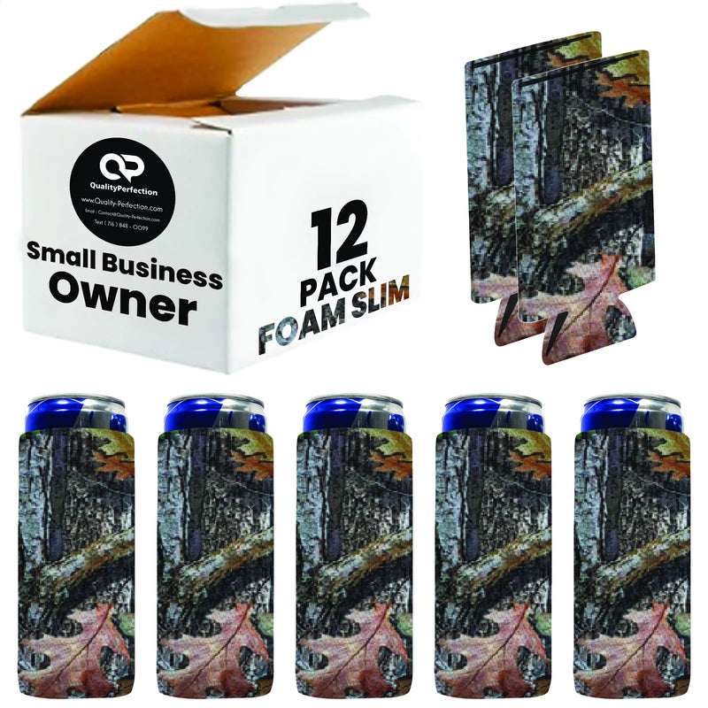 Slim Blank Foam Can Cooler 12 oz 4mm Soft Sleeves - 1, 6, 12