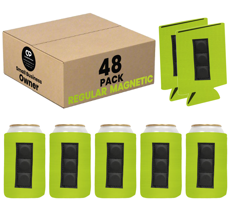 Magnetic Can Cooler 12 oz Blank Regular Neoprene 4mm Thick - 48 Units Bulk - 3 magnets