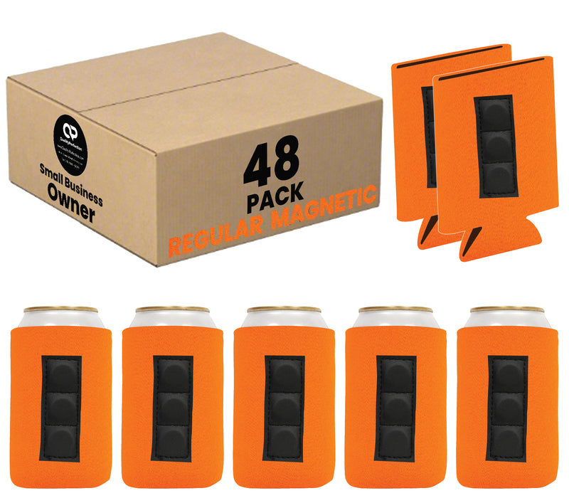 Magnetic Can Cooler 12 oz Blank Regular Neoprene 4mm Thick - 48 Units Bulk - 3 magnets