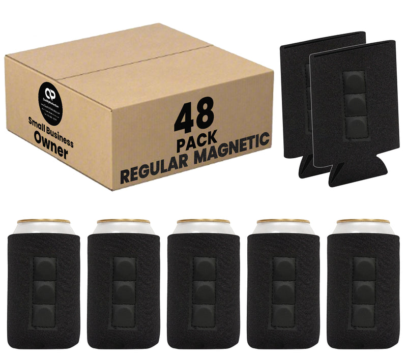 Magnetic Can Cooler 12 oz Blank Regular Neoprene 4mm Thick - 48 Units Bulk - 3 magnets