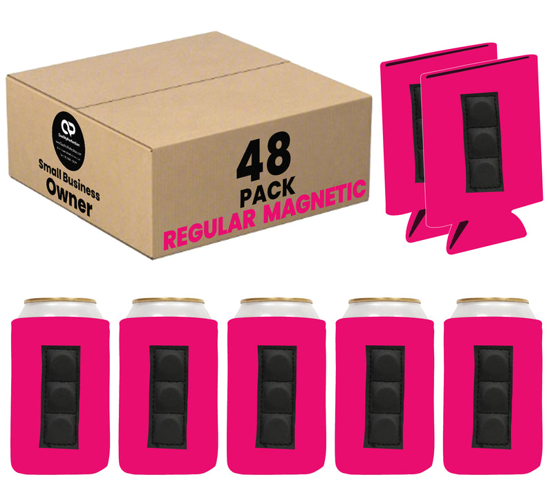 Magnetic Can Cooler 12 oz Blank Regular Neoprene 4mm Thick - 48 Units Bulk - 3 magnets