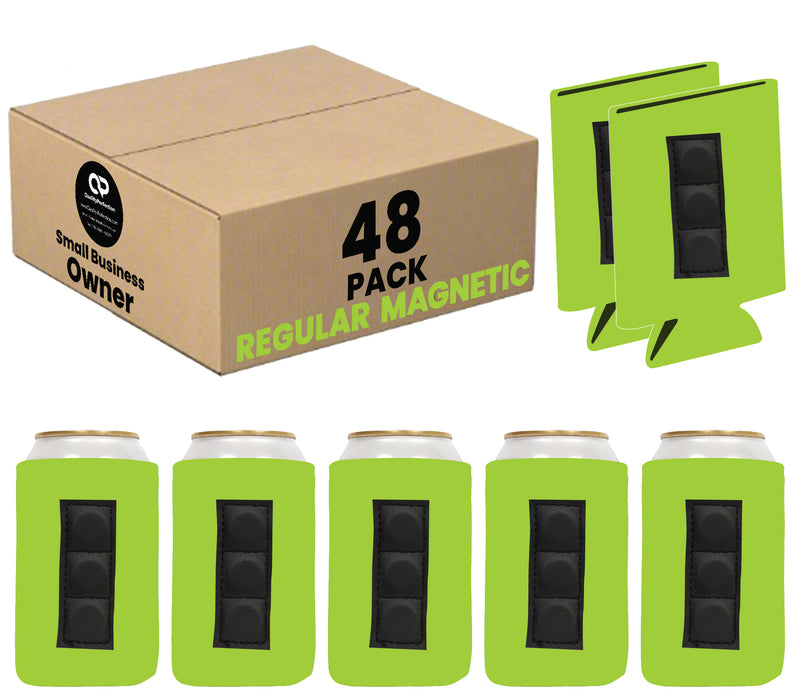 Magnetic Can Cooler 12 oz Blank Regular Neoprene 4mm Thick - 48 Units Bulk - 3 magnets