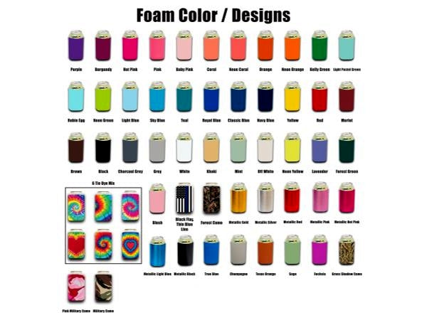 Blank Can Cooler Sleeves Foam Regular 12 oz Can - Package of 100, Bulk
