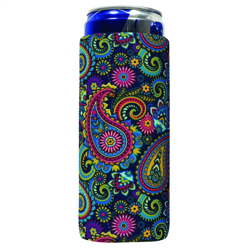 Paisley Slim Koozie, 4mm Neoprene 12 oz - Bright / Old