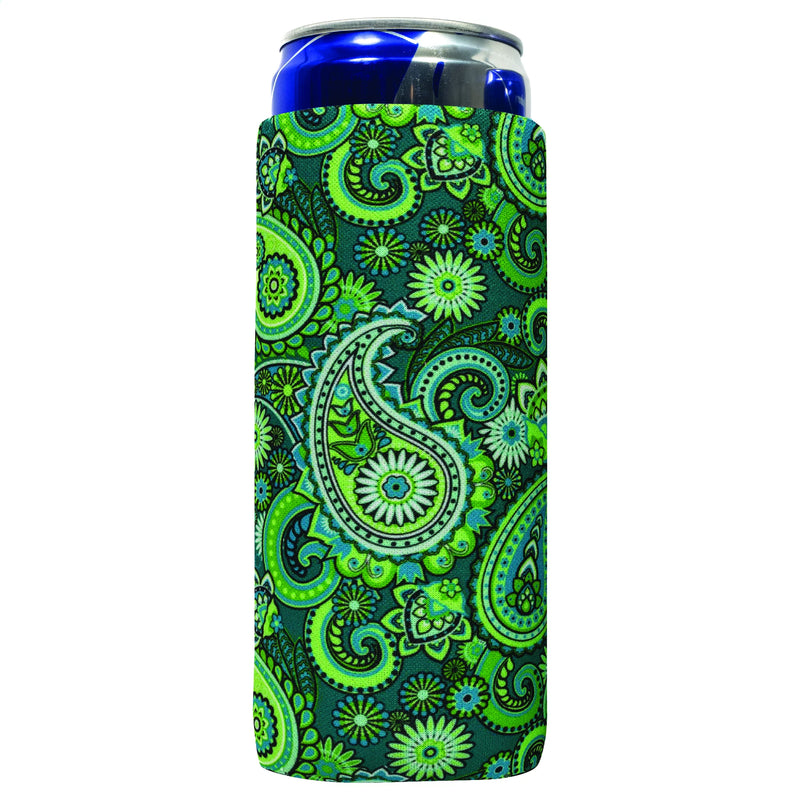Paisley Slim Koozie, 4mm Neoprene 12 oz - Bright / Old