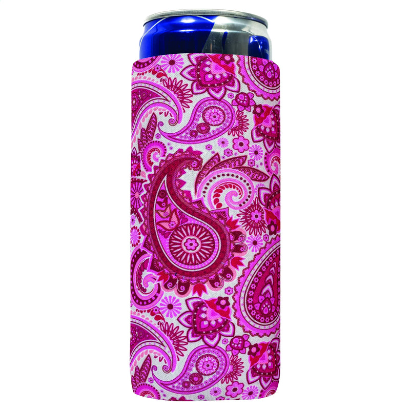 Paisley Slim Koozie, 4mm Neoprene 12 oz - Bright / Old