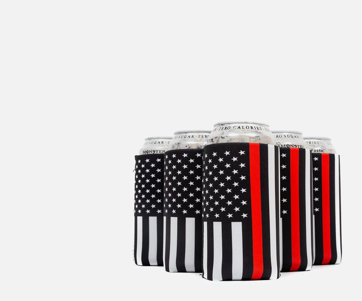 16 oz Can Koozie Sleeves Thick Neoprene Can cooler 4mm thickness black flag, solid colors and waving flag