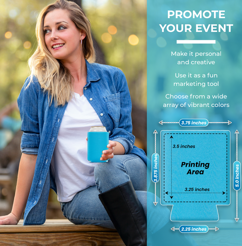 Neoprene Can Cooler Sleeve - Premium 4mm Bulk Regular size, 6 Pack - QualityPerfection