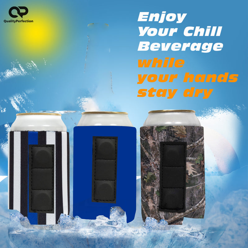 Magnetic Neoprene Can Cooler Sleeve 12 oz Regular Size 4mm Thick 2 Unit - QualityPerfection