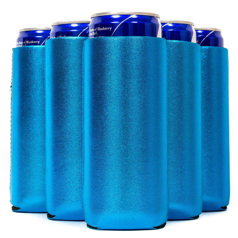Slim Can Cooler Sleeves 12oz , Metallic Skinny Neoprene 4mm Thickness - Color Defect - BIG SAVINGS - QualityPerfection