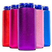 Slim Can Cooler Sleeves 12oz , Metallic Skinny Neoprene 4mm Thickness - Color Defect - BIG SAVINGS - QualityPerfection