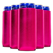 Slim Can Cooler Sleeves 12oz , Metallic Skinny Neoprene 4mm Thickness - Color Defect - BIG SAVINGS - QualityPerfection