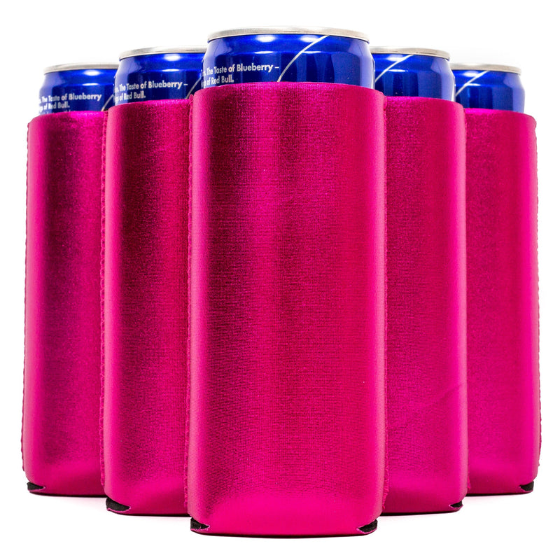 Slim Can Cooler Sleeves 12oz , Metallic Skinny Neoprene 4mm Thickness - Color Defect - BIG SAVINGS - QualityPerfection