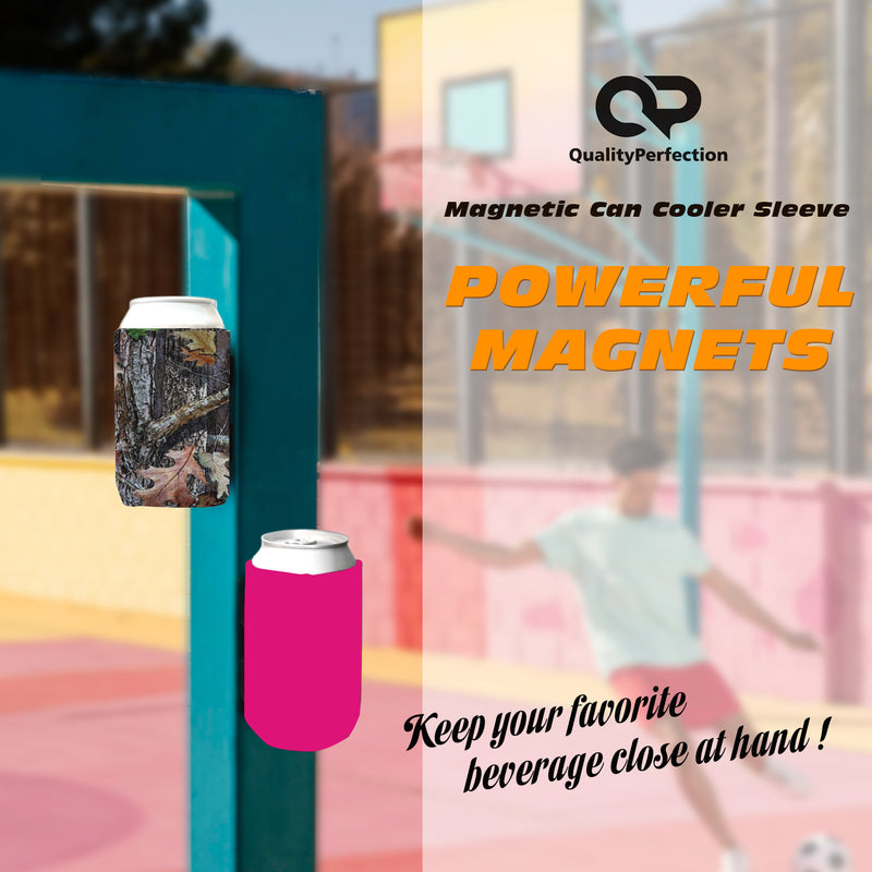 Magnetic Neoprene Can Cooler Sleeve 12 oz Regular Size 4mm Thick 2 Unit - QualityPerfection