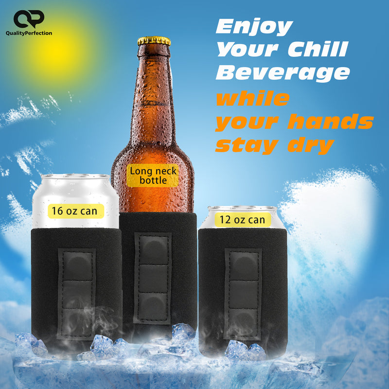 Magnetic Neoprene Can Cooler Sleeve 12 oz Regular Size 4mm Thick 10 Units - QualityPerfection