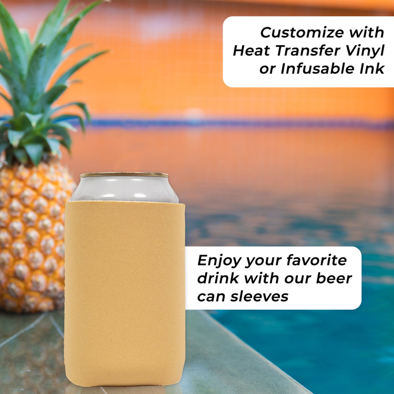 Neoprene Can Cooler Sleeve - Premium 4mm Bulk Regular size, 6 Pack - QualityPerfection