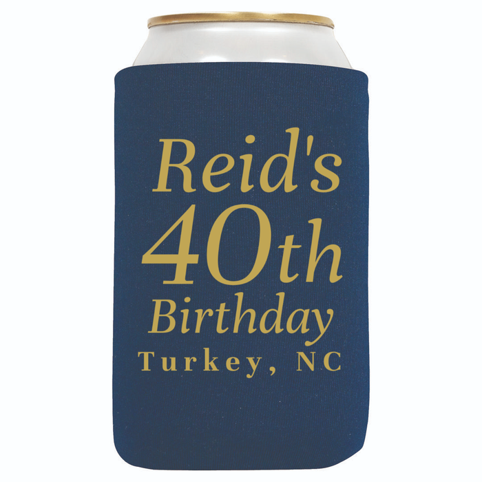 Metallic Gold Vinyl can koozies 