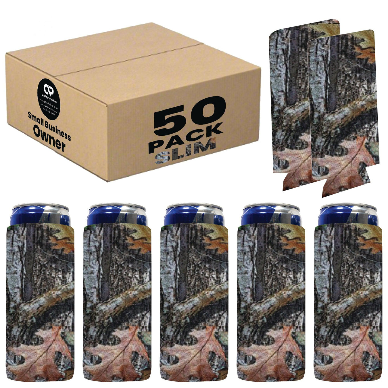 50/100 Pack Bulk: 3-Magnet "Triple Hold" Slim Can Coolers - Premium Neoprene 12oz Skinny Sleeves