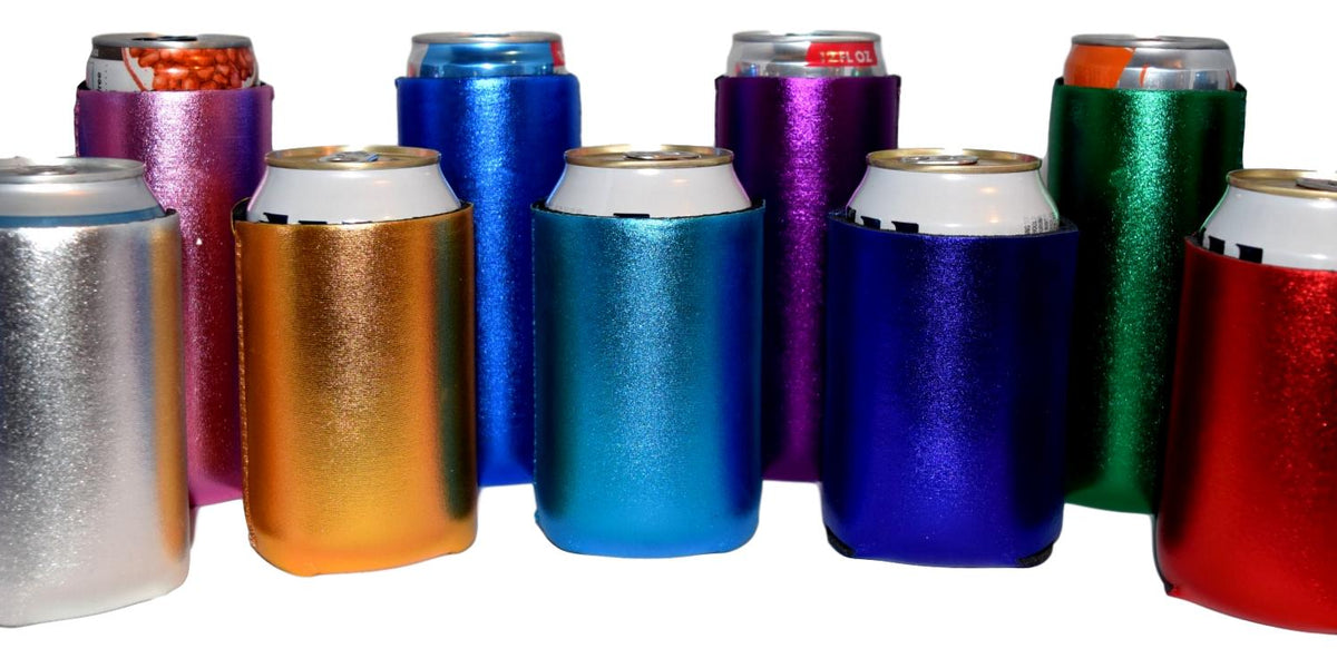 Metallic Shimmer Can-tastic Neoprene Can Coolie. Choice of Colors