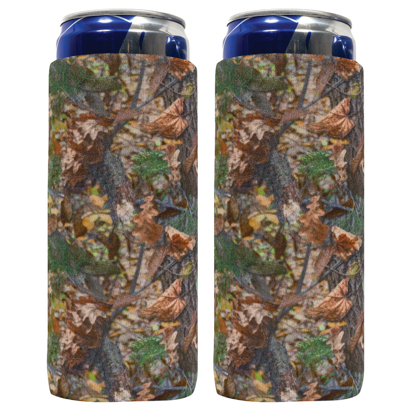 Real Tree Camo Slim Can Cooler Sleeves, Skinny Neoprene -4mm Thickness 1 - 100 Units