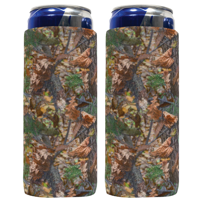 Real Tree Camo Slim Can Cooler Sleeves, Skinny Neoprene -4mm Thickness