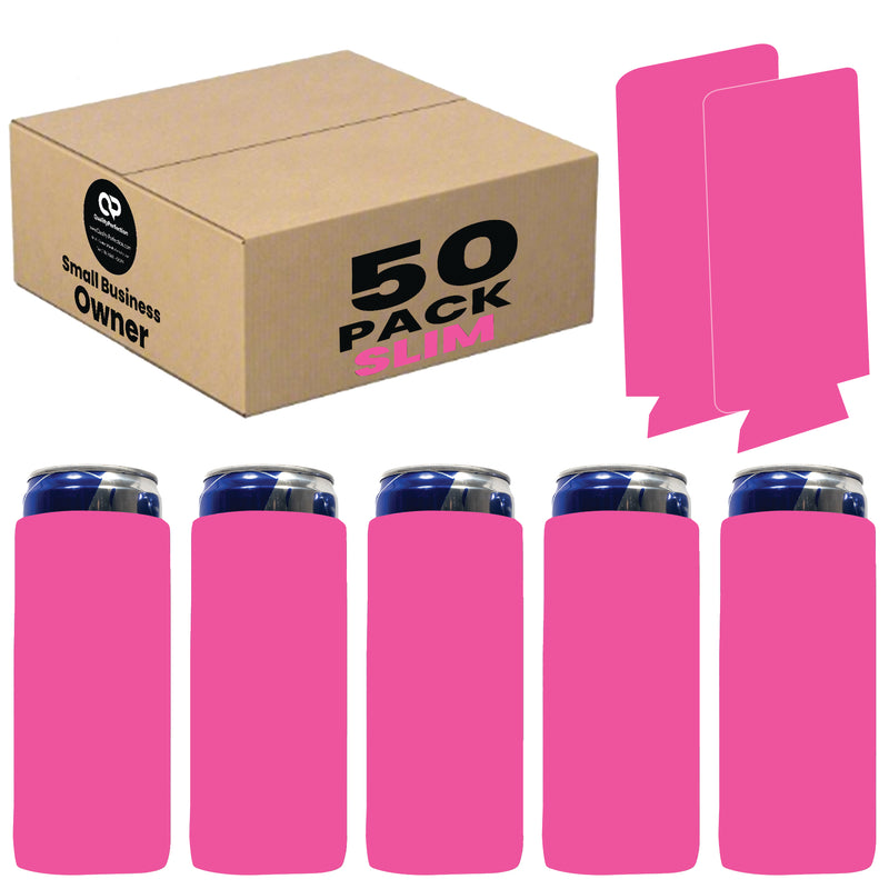 Slim Foam Can Koozie Sleeves 12 oz Blank Skinny Soft Sleeves - 50 Units